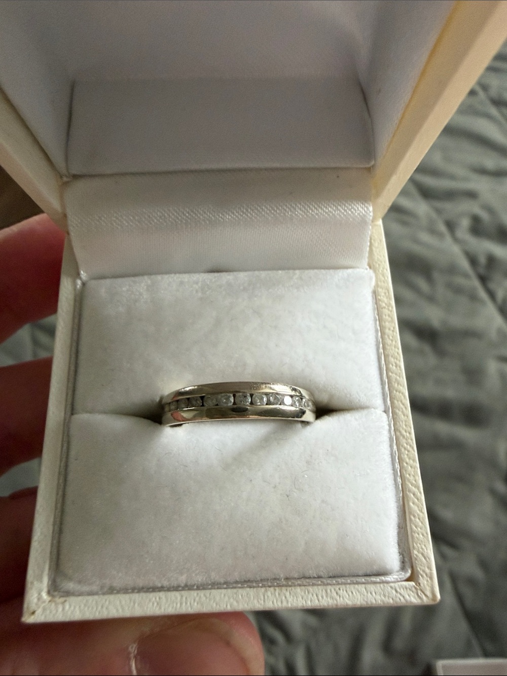Sterling Silver and Diamond Band Ring